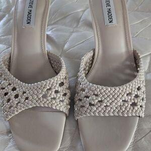 Steve Madden Cream Woven Sandals